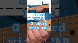 Beginner Blues Lick in G with TAB guitar blues lesson lick [upl. by Ettenuj]