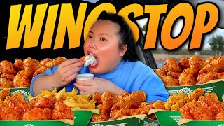 Wingstop Buffalo Wings Mukbang 먹방 Garlic Parmesan Boneless and Mild Bone In Wings Eating Show [upl. by Najar]