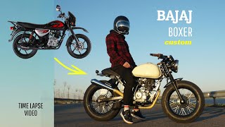 Cafe Racer Timelapse Build  BAJAJ BOXER 150 budget custom bike [upl. by Fredric]