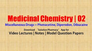 Medicinal Chemistry II 82 Miscellaneous Drugs  Phenacetine Diperodon Dibucaine  BPharmacy 5th [upl. by Nevanod924]