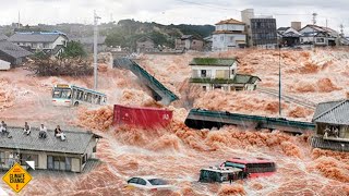 China now Three Gorges Dam releases floodwaters flooding houses cars floating on the streets [upl. by Meijer102]