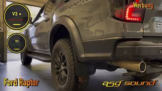 Ford Raptor  ASG Sound  V1  V3  Sportauspuff [upl. by Bonn]