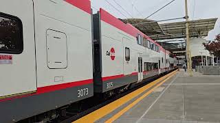 Late Caltrain Local 606 at Millbrae Station with JPBX 308 and 307 EMU Trainset caltrain [upl. by Jos]