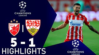 Crvena Zvezda vs Stuttgart 51 Resumen y Goles  UEFA Champions League 202425 [upl. by Hisbe]