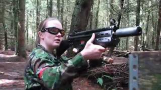 Airsoft Girls in action AK47 M4 M14 M1A1 Section8 Scotland [upl. by Goebel832]