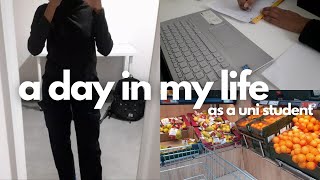 a day in life uni student life productive study vlog grocery shopping [upl. by Rolyt]