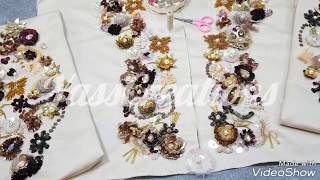 sequins embroidery sewing  Perlage dun karakou sur satin [upl. by Ettennej]