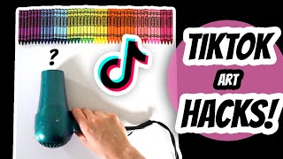 Testing Viral TIKTOK ART HACKS [upl. by Osnofedli]