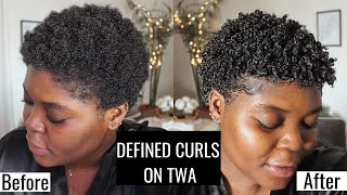 HOW TO DEFINE CURLS ON TWA  SHORT NATURAL HAIR [upl. by Emmuela716]