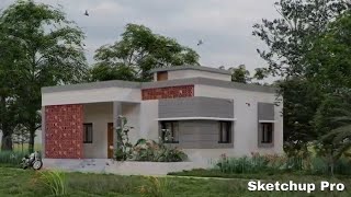 3D MODELING IN SKETCHUP  30x30 RESIDENTIAL HOUSE [upl. by Sansen100]