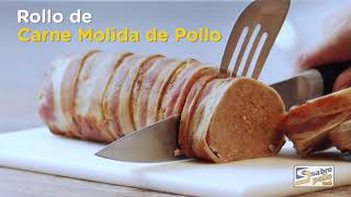 Rollo de carne molida de pollo  Recetas Sabropollo [upl. by Neiv313]