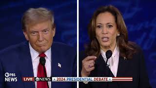 WATCH Harris and Trump face question about climate change in debate  ABC Presidential Debate [upl. by Eltotsira]