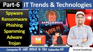 6 IT Trends and Technologies  Virus Spyware Ransomware Phishing Spamming Adware Trojan [upl. by Hastings]