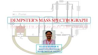 SJCTNC  PH506S  ATOMIC PHYSICS  UNIT I  DEMPSTERS MASS SPECTROGRAPH [upl. by Shaeffer]