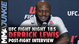 Derrick Lewis explains extra punches on Curtis Blaydes after knockout  UFC Fight Night 185 [upl. by Annairt]