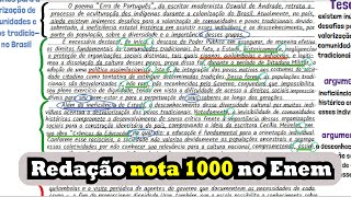 Redação nota 1000 no Enem  Desenhando a Solução [upl. by Dulciana]