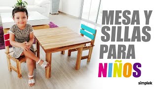 Como hacer mesa y sillas para niños en madera teca [upl. by Hewes]