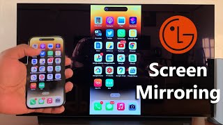 How To Screen Mirror Airplay iPhone 14  iPhone 14 Pro On LG Smart TV [upl. by Rhody]