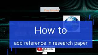 How to add reference in research paper manually addreference research [upl. by Okajima]