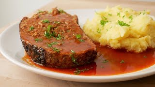 Hackbraten mit Sauce Rezept  Meat Loaf with Sauce Recipe  ENG SUBS [upl. by Annaoi705]