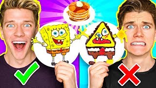 PANCAKE ART CHALLENGE 3 Learn How To Make Spongebob Star Wars Jedi amp Wonder Woman DIY Pancake [upl. by Nabla671]