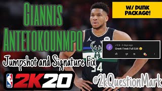 Giannis Antetokounmpo Jumpshot and Signature Fix Full Edit Nba 2k20 Mobile 2kQuestionMark [upl. by Aninad]