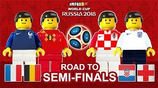 France Belgium Croatia England • Road to SemiFinals World Cup 2018 • Goals Highlights Lego Football [upl. by Nahtal]