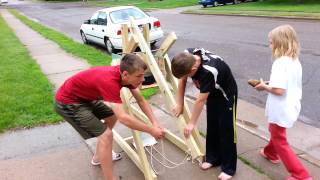 Trebuchet Launching 7th Grade Science Project [upl. by Wixted492]