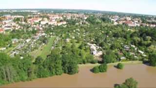 Hochwasser 2013 Hubschrauberflug über die Neiße [upl. by Asilehc902]