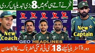 PAK New Captain Fakhar Zaman Made 8 Changes In PAK T20 Squad vs Aus  Pak vs Aus 2024 T20I Series [upl. by Jarrad]