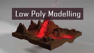 Blender 3D Low Poly Modelling  Volcano [upl. by Dorraj]