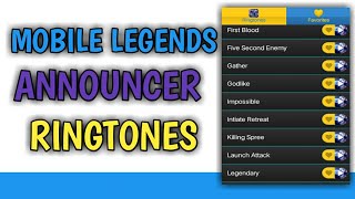 Mobile Legends Announcer  Ringtones [upl. by Nonrev]