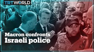 French President Emmanuel Macron yells at Israeli police [upl. by Okiruy575]