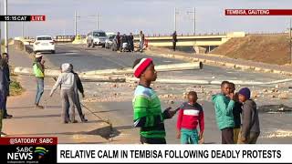 UPDATE  Calm remains in Tembisa with roads still barricaded Mbalenhle Mthethwa [upl. by Milton]