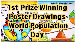 World Population Day Drawing ideas Population Day Drawing ideas Population Day 2024  Easy Poster [upl. by Enilorak]