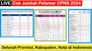 🔴LIVE Cara Cek Jumlah Pelamar CPNS 2024 Seluruh Kementerian Provinsi Kabupaten amp Kota di Indonesia [upl. by Nyrem188]