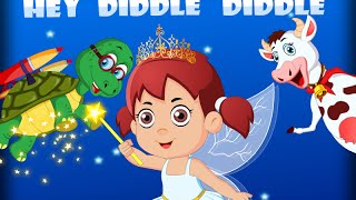 Hey Diddle Diddle  FlickBox Nursery Rhyme Songs with Lyrics  Poems for children in english [upl. by Larrad]