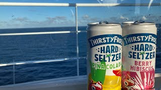 Carnival Cruise Line’s ThirstyFrog Hard Seltzer Review We try both Piña Colada and Berry Hibiscus [upl. by Aissela]