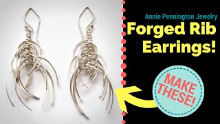 Make These Earrings Use sterling silver wire and basic tools to create my Forged Rib Earrings [upl. by Peck]