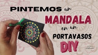 Cómo PINTAR un MANDALA con PUNTILLISMO en un portavasos TUTORIAL paso a paso Genera INGRESOS Extra [upl. by Nnaeitak69]