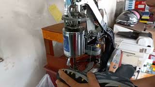 Stitching rubber shoes using shoe stitching machine READ DESCRIPTION [upl. by Noitna]