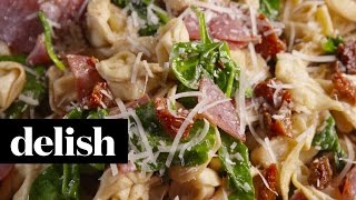 How To Make Tuscan Tortellini Salad  Delish [upl. by Bal815]