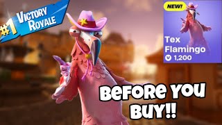 BEFORE YOU BUY Tex Flamingo Fortnite Skin Gameplay Full Game Win [upl. by Walt961]