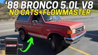 1988 Ford Bronco XLT 50L V8 Exhaust Sound w Flowmaster Super 10 [upl. by Hansel]