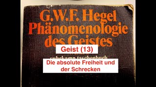 GWF Hegel quotPhänomenologie des Geistesquot Geist 13 Die absolute Freiheit und der Schrecken [upl. by Ylurt]