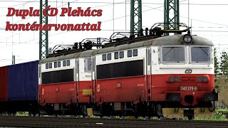 TS classic Kilépő konténervonat Pleháccsal  HegyeshalomParndorf  ČD 242 275 és 272 hidegen [upl. by Acinehs781]