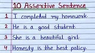 Assertive Sentence Example  assertive sentence 10 examples  10 assertive sentences grammar [upl. by Eneres]