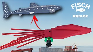 COMO PESCAR el CALAMAR COLOSAL y el TIBURÓN BALLENA  Fisch Roblox [upl. by Avid818]