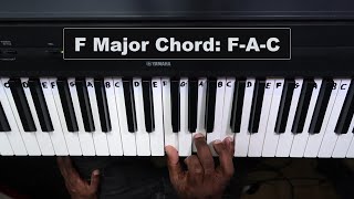 How to Play the F Major Chord on Piano [upl. by Adnhoj383]