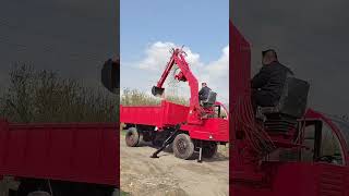 Agricultural fourwheel drive and foursimilar truckmounted cranedigger allinone machine P5366 [upl. by Melac372]